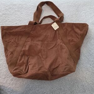 Free People Brown Corduroy Tote Bag